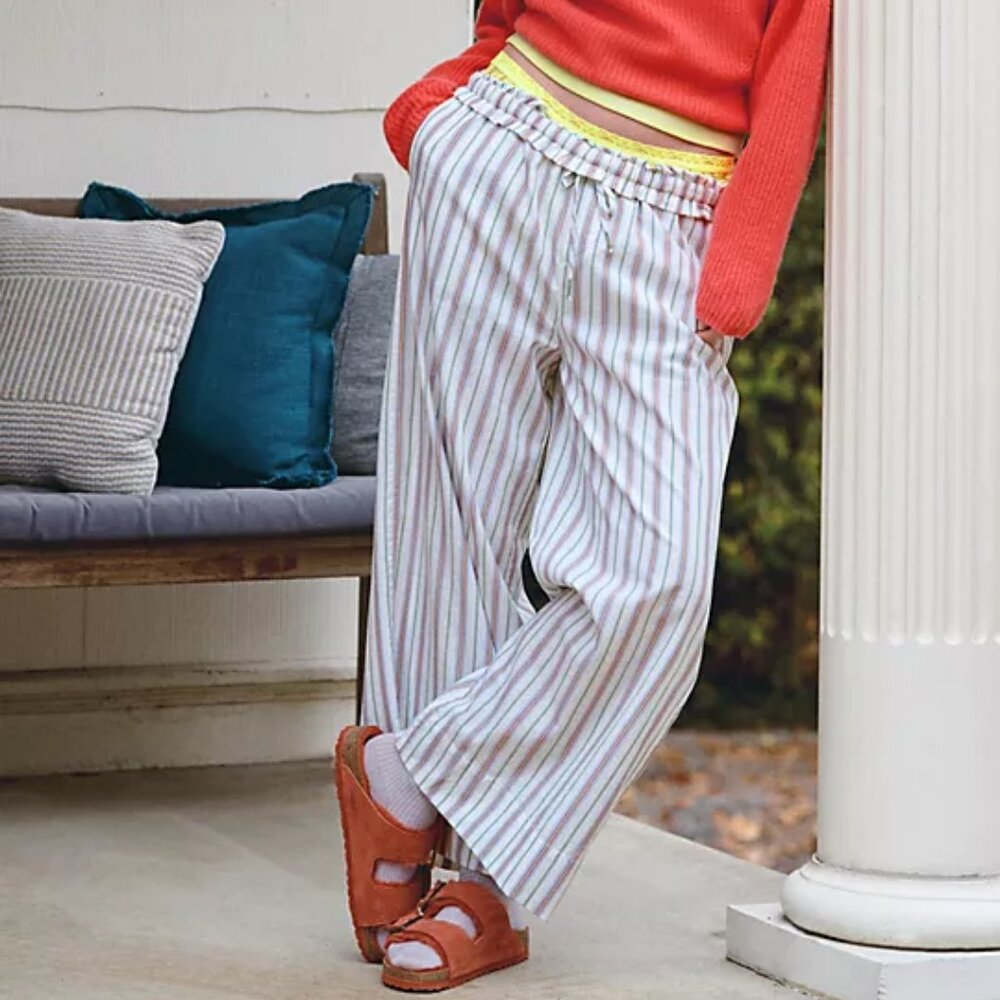 Anthropologie Printed Wide-Leg Boxer Pants